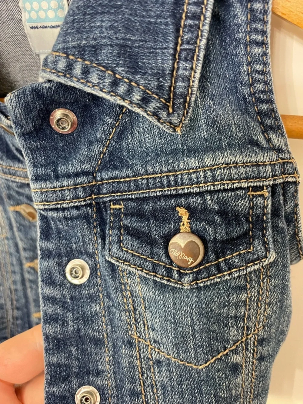 Old Navy Sleeveless Denim Jean Vest Med Blue Wash Girls 4T Cottagecore Outdoor